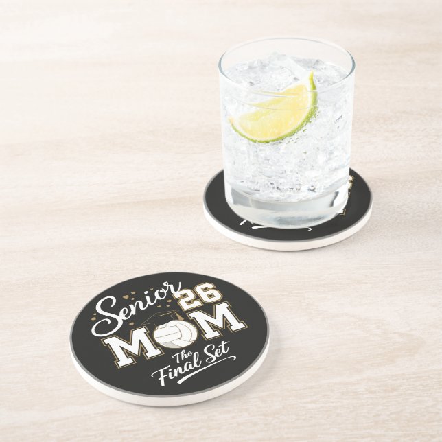 Senior Mum Class of 2026 Volleyball Coaster (Side)