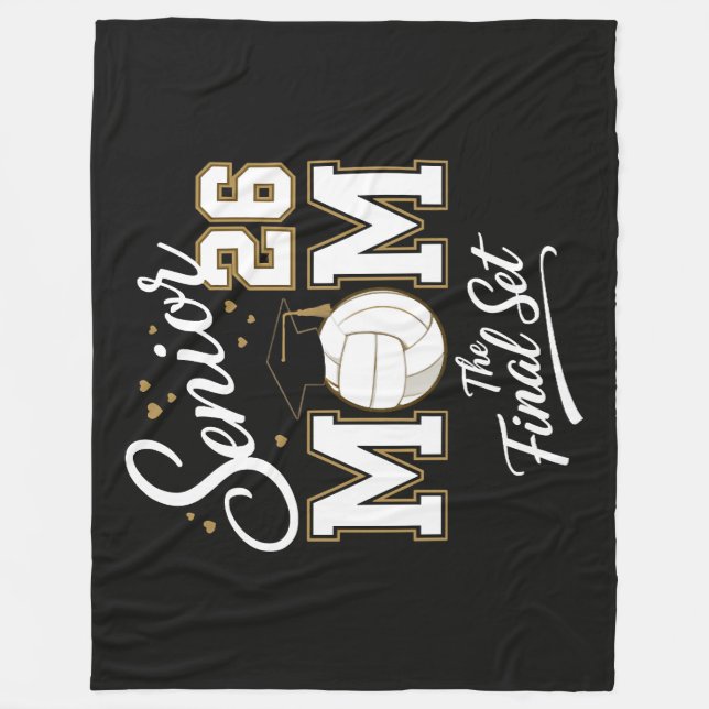 Senior Mum Class of 2026 Volleyball Fleece Blanket (Front)