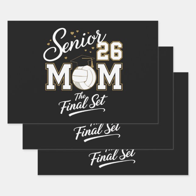 Senior Mum Class of 2026 Volleyball Wrapping Paper Sheet (Set)