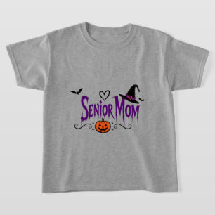 Senior Mum, Funny Halloween Mum,Spooky Pumpkin Mum T-Shirt