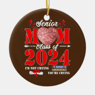 Senior Mum Of A Class 2024 Graduate Heart Ceramic Tree Decoration