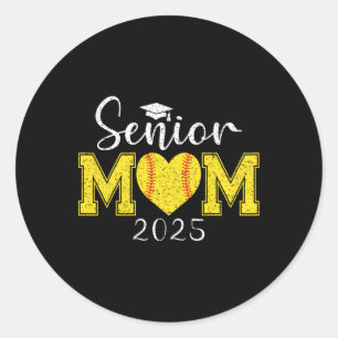 Senior Mum Softll 2025 Cl Of 2025 Graduation Classic Round Sticker