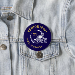 Senior Mum Vintage Football Helmet Personalised 7.5 Cm Round Badge