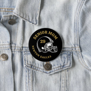 Senior Mum Vintage Football Helmet Personalised 7.5 Cm Round Badge