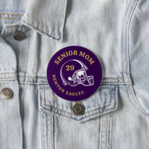 Senior Mum Vintage Football Helmet Personalised 7.5 Cm Round Badge