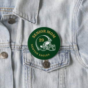 Senior Mum Vintage Football Helmet Personalised 7.5 Cm Round Badge