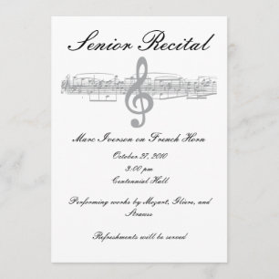 Senior Music Recital Invitation