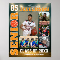 Senior Night Basketball Team Player Photo Collage