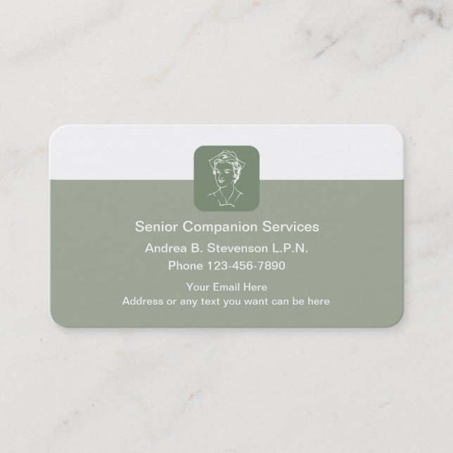 Senior Nurse Care Business Card (Front)