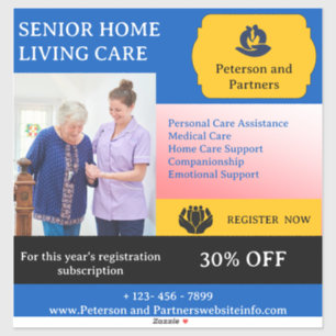 Senior Or Elderly Home Care Services Vinyl