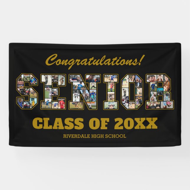 Senior Photo Collage Graduation Party Welcome Banner (Horizontal)