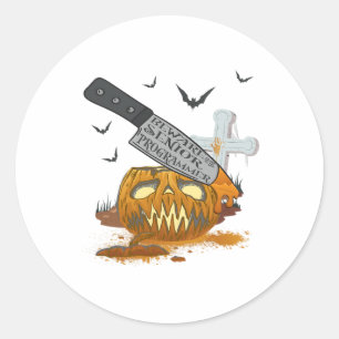 Senior Programmer Funny Halloween Party Classic Round Sticker