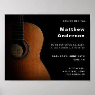 Senior Recital Guitar Music Concert Modern Poster