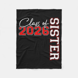 Senior sister class of 2026 proud big sis fleece blanket