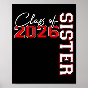 Senior sister class of 2026 proud big sis poster