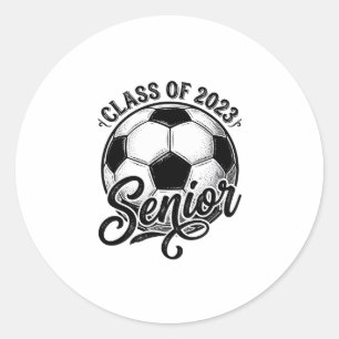 Senior Soccer Class of 2023 Vintage Graduation Shi Classic Round Sticker