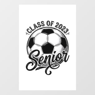 Senior Soccer Class of 2023 Vintage Graduation Shi Window Cling