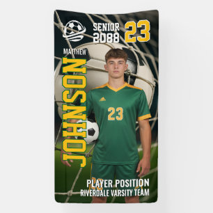 Senior Soccer Player Customized Sports Photo Banner
