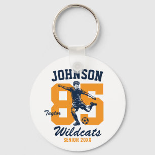Senior Soccer Team School College Sports Player Key Ring