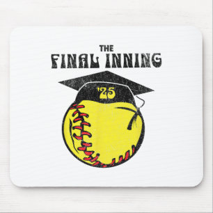 Senior Softll 2025 The Final Inning Distressed Gra Mouse Mat