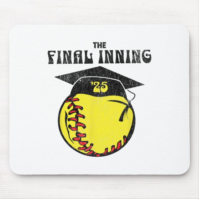 Senior Softll 2025 The Final Inning Distressed Gra Mouse Mat (Front)