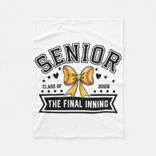 Senior Softll Cl Of 2026 Crew Softll Senior Night  Fleece Blanket