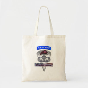 Senior Steel Jump Wings with Airborne Tab & Beret Tote Bag