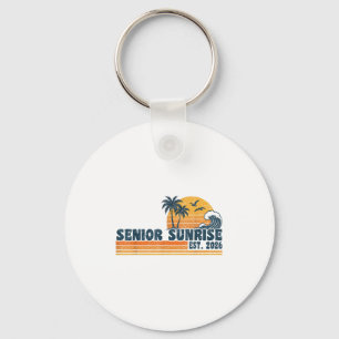 Senior Sunrise 2026 Graduation Cool Retro High Sch Key Ring