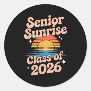 Senior Sunrise 2026 High School 12th Twelfth Grade Classic Round Sticker