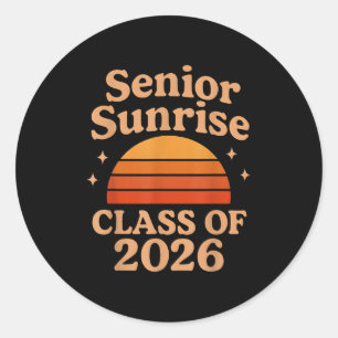 Senior Sunrise 2026 High School 12th Twelfth Grade Classic Round Sticker