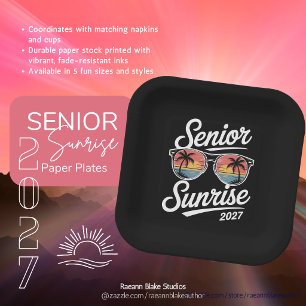 Senior Sunrise 2027 Paper Dessert Plates