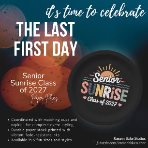 Senior Sunrise 2027 Paper Dessert Plates