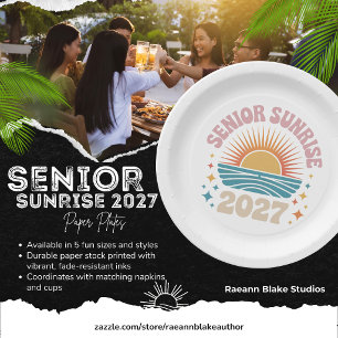 Senior Sunrise 2027 Paper Dessert Plates