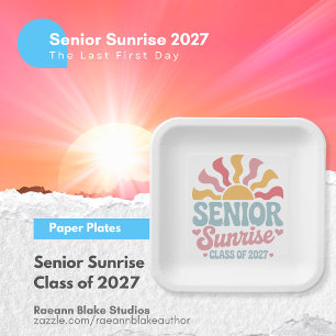 Senior Sunrise 2027 Paper Dessert Plates
