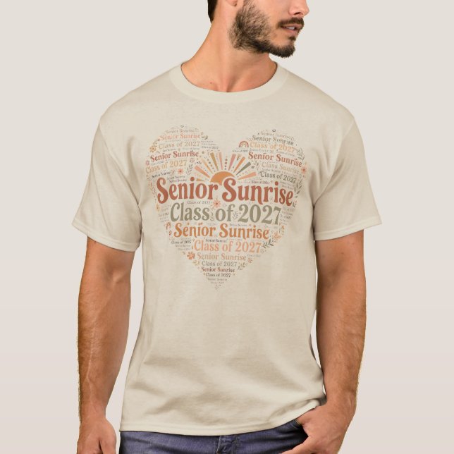 Senior Sunrise Class of 2027 Boho Design T-Shirt (Front)