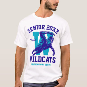 Senior Swimming Team Custom School College Sports T-Shirt