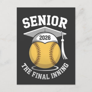 Senior The Final Inning 2026 Softball Graduation  Announcement Postcard