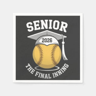 Senior The Final Inning 2026 Softball Graduation Napkin