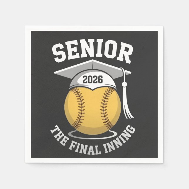 Senior The Final Inning 2026 Softball Graduation  Napkin (Front)