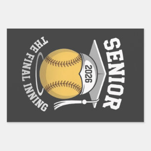 Senior The Final Inning 2026 Softball Graduation  Wrapping Paper Sheet