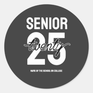 Senior twenty 25 Graduation gift Classic Round Sticker