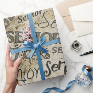 Senior Typography Wrapping Paper