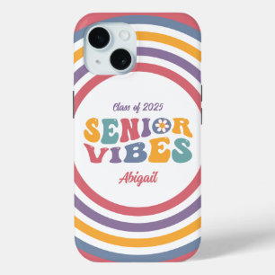 Senior Vibes Groovy Class of 2026 Grad iPhone 15 Case