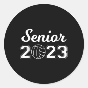 Senior Volleyball Classic Round Sticker