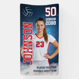 Senior Volleyball Girls Player Custom Sports Photo Banner