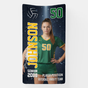 Senior Volleyball Player Custom Sports Photo Banner