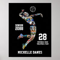 Senior Volleyball Team Custom Sports Photo Collage