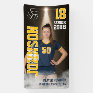 Senior Volleyball Team Player Custom Sports Photo Banner