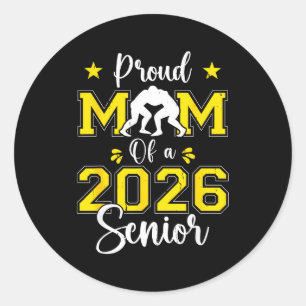 Senior Wrestling Mom 2026 Senior Mom Cl Of 2026 Classic Round Sticker