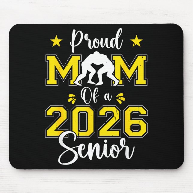 Senior Wrestling Mom 2026 Senior Mom Cl Of 2026  Mouse Mat (Front)